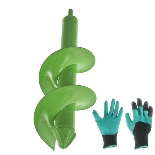 DURAFORCE DIY Garden Auger Lime- 3"x12" Drill Bit Hole Digger With Thickened Spirals Green