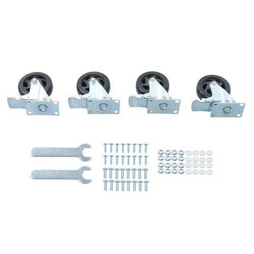 DURAFORCE 4 Inch Caster Wheels Heavy Duty with Brake,2200Lbs,Swivel Plate Casters Set Of 4