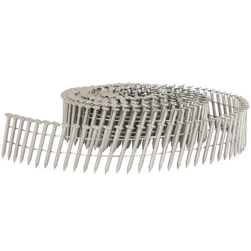 DURAFORCE 15 Degree Wire Coil 1-1/4 ×.09 Ring Shank Stainless Steel Siding Nails 1200Pcs