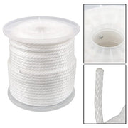 DURAFORCE 5/16 Inch 250ft White Nylon Solid Braid Rope | High UV & Abrasion Resistance