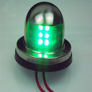 DURAFORCE Pair of Marine Yacht Pontoons Stainless Steel LED Bow Navigation Lights 12V