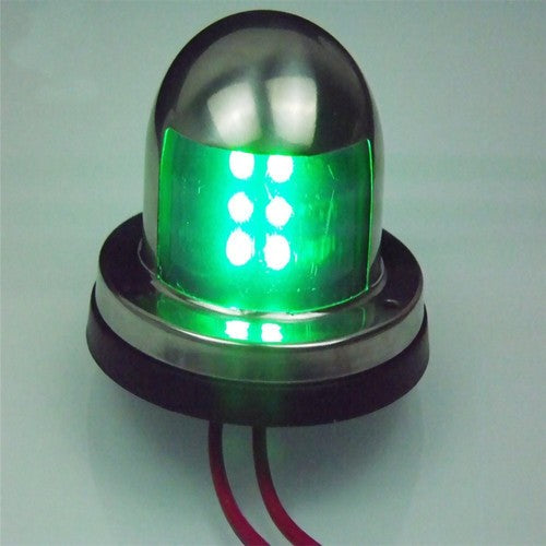 DURAFORCE Pair of Marine Yacht Pontoons Stainless Steel LED Bow Navigation Lights 12V