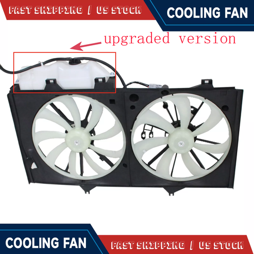DURAFORCE Fit 2012-2017 Toyota Camry Dual Radiator and Cooling Condenser Fan w/Kettle