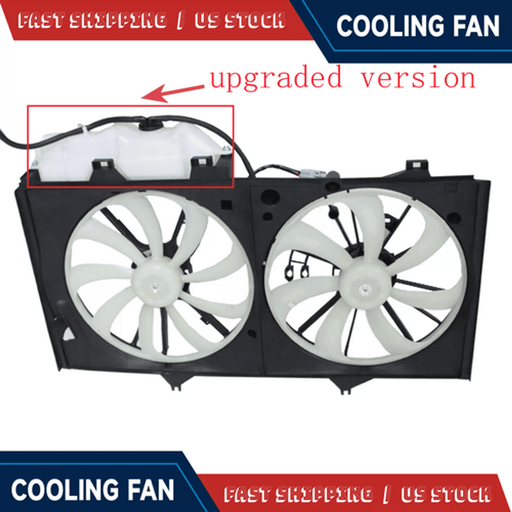 DURAFORCE Fit 2012-2017 Toyota Camry Dual Radiator and Cooling Condenser Fan w/Kettle