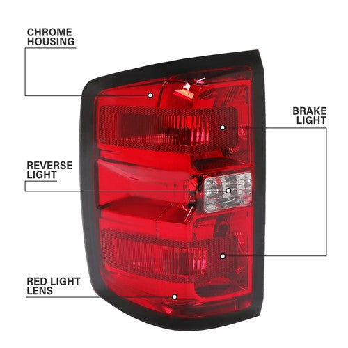 Rear Tail Lights Brake Lamps Set for Chevy Silverado 1500 2500 3500 2014-2018 19