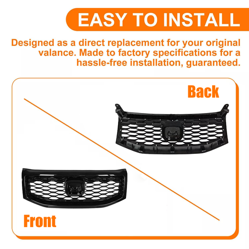 Gloss Black Front Bumper Upper Honeycomb Style Grille Fit 2012-2015 Honda Pilot
