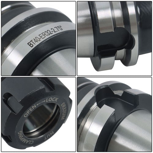 DURAFORCE 2.75" GAGE Length-4 Chucks -Tool Holders G2.5 / 20000 RPM BT40-ER32 Collet Chuck