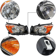 DURAFORCE For Toyota Rav4 Sport 2009-2012 LH+RH Headlight Headlamps Clear Lens Halogen