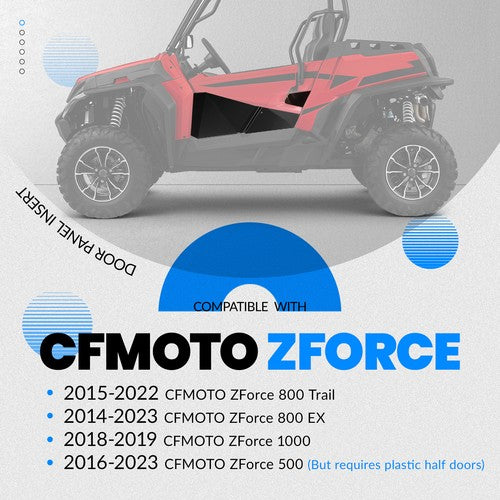 Half Lower Door Panel Insert for CFMOTO ZForce 2 Door 500 800 1000 2014 2023