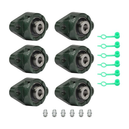 DURAFORCE 6PCS UCP201-8 Pillow Block Bearing 1/2"Bore 2 Bolt Cast Iron Base Self Alignment