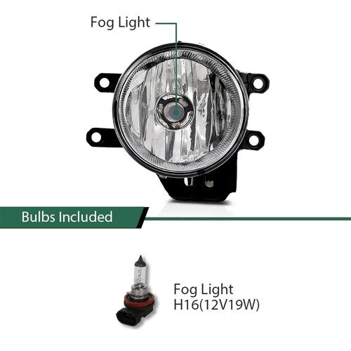 Fit 2014-2018 Toyota 4Runner/2016-2019 RAV4 Front Halogen Fog Lights Lamps Pair