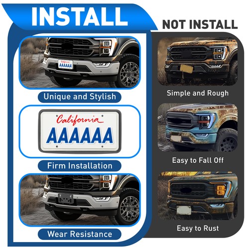 For Ford F 150 2021 2022 2023 Front Bumper License Plate Bracket Frame Holder