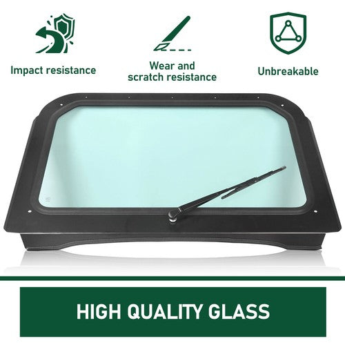 DURAFORCE For 2008-2014 Polaris RZR 570, 800, XP 900 Full Glass Windshield w/ Wiper Black