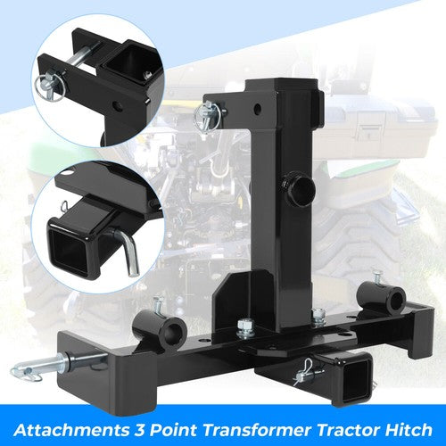 DURAFORCE Category 1 Tractor 3 Point Hitch Attachment Trailer Hitch Drawbar Adapter