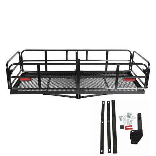 Folding Trailer Hitch Cargo Carrier Basket Luggage Rack with 2 Inch Receiver 500 LBS