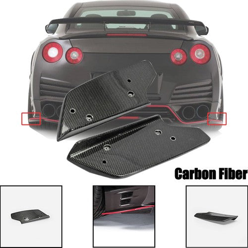 DURAFORCE Pair Rear Bumper Lip Spoiler Splitter Diffuser CF for 08-16 Nissan GTR R35