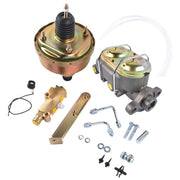 DURAFORCE 7 Inch Power Brake Booster, 1 Inch Bore Master, Bottom Mount Valve Disc/Drum Kit
