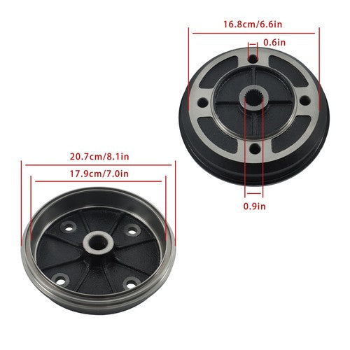 DURAFORCE 41038-1226 41038-1227 Rear Brake Drum For Kawasaki Mule 2500 2510 2520