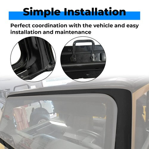 Black Front Windshield Frame for 2003-2006 Jeep Wrangler TJ 55395014AB