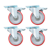 DURAFORCE 4 Inch Heavy Duty Casters, Swivel Caster Wheels with Brake, Polyurethane
