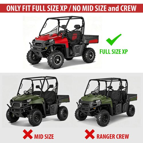 Black ABS Hard Top Roof Fit for 2009 2010 2011 2012 2013 2014 Polaris Ranger XP 800