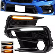 DURAFORCE For Subaru WRX STI 18-21 Switchback Sequential LED DRL Fog Light Cover Kit Bezel