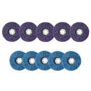 DURAFORCE 10 Pack: 4-1/2" x 7/8" Diamond Discs Stripping Wheel (5 pcs purple & 5 pcs blue)