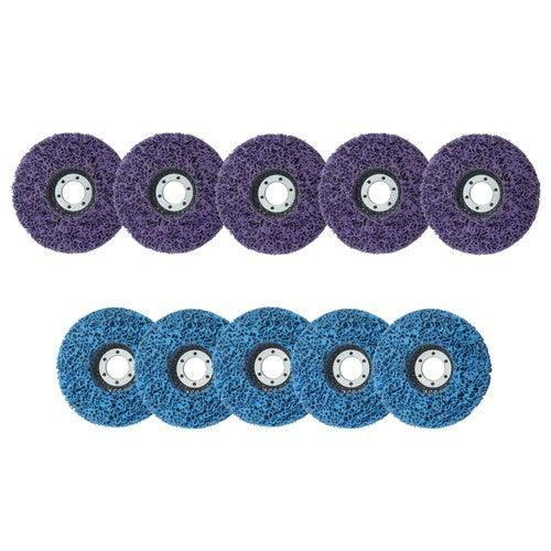 DURAFORCE 10 Pack: 4-1/2" x 7/8" Diamond Discs Stripping Wheel (5 pcs purple & 5 pcs blue)