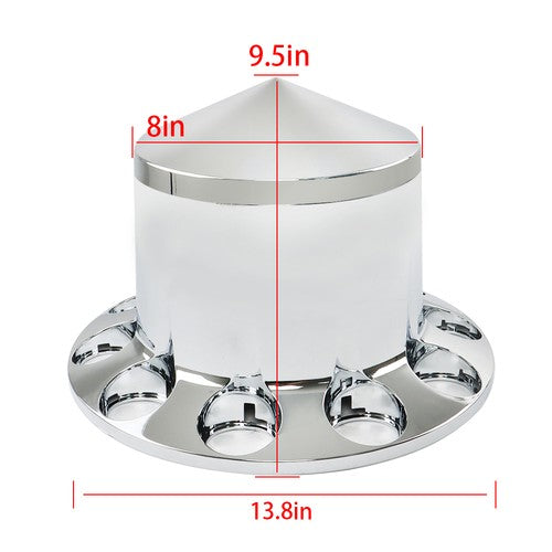 DURAFORCE 33mm Spiked Axle Cover Set Rear Axle Complete Wheel Cover Fits For Semi Truck