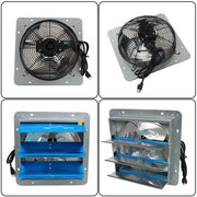 DURAFORCE 12Inch Aluminum Wall Mounted Shutter Exhaust Fan With 1.65 Meters Power Cord Kit