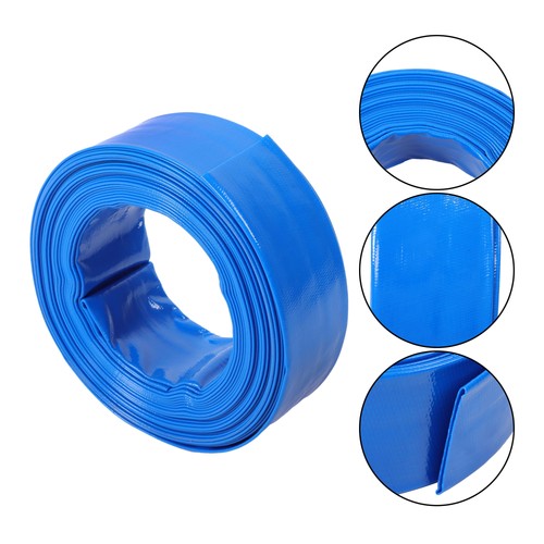 DURAFORCE 2" x 50FT Irrigation Discharge PVC Hose with Two Hose Collets Blue