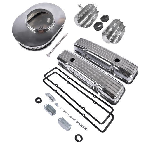 DURAFORCE Polished Valve Cover Breather PCV Valve Air Cleaner For 58-86 SBC Chevy 350 400