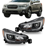 DURAFORCE Left and Right Assembly Headlight Fit For Outback/Legacy 2018-2019 Holagen Clear