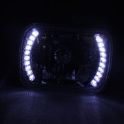 DURAFORCE 7X6" inch Clear Glass Lens White Headlight LED For Toyota Tacoma 4Runner Pickup