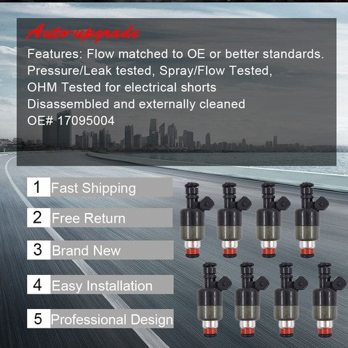 DURAFORCE 17095004 8x Fuel Injectors For Chevrolet GM 1994-1997 5.7L V8