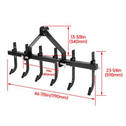 DURAFORCE 48" Chisel Plow Scarifier Detachable W/ 6 Shank For CAT-0 Cultivator