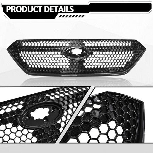 DURAFORCE Front Bumper Gloss Black Grille Assembly Sti Style for Subaru WRX VB 2022-2026