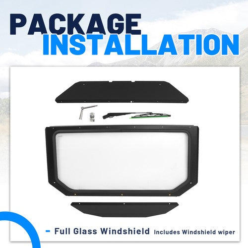Glass Front Windshield With Wiper For Can-Am Maverick X3 DS RC 2017 2025 ATV UTV