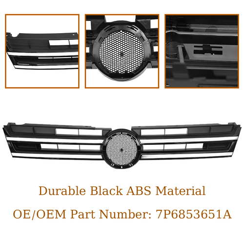 For 2011-2014 Volkswagen Touareg Front Bumper Upper Grille Grill W/Chrome Trim