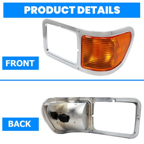 Fit For 00-15 Ford F650 F750 Pair Headlight Bezel Trim Driver Passenger With Bulbs