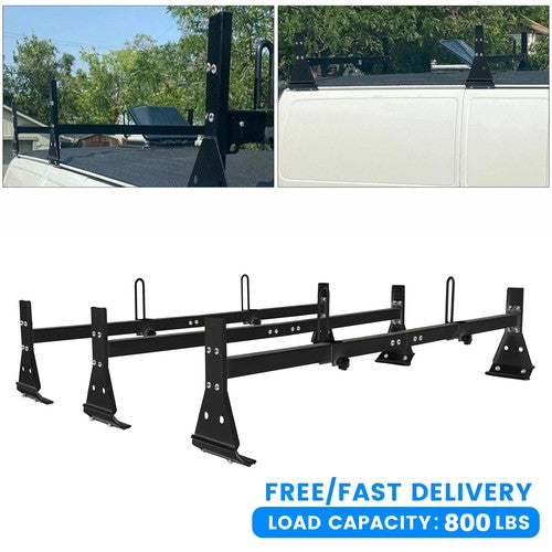 59 800lbs For Chevy Express Fullsize Van 3 Bar 96-23 Ladder Roof Rack Cross Bar