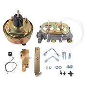 DURAFORCE 7 Inch Power Brake Booster, 1 Inch Bore Master, Bottom Mount Valve Disc/Drum Kit