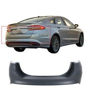 DURAFORCE Rear Bumper Cover Black New Trim Replacement For 13-18 Ford Fusion 4DR W/o Park