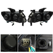 DURAFORCE For Chevy Colorado 2015-2022 LH+RH Headlights Headlamps Clear Lens Halogen Black