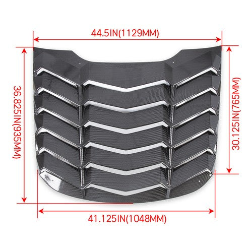 Rear Window Louver Cover Sun Shade Carbon Fiber for Ford Mustang 2015-2023