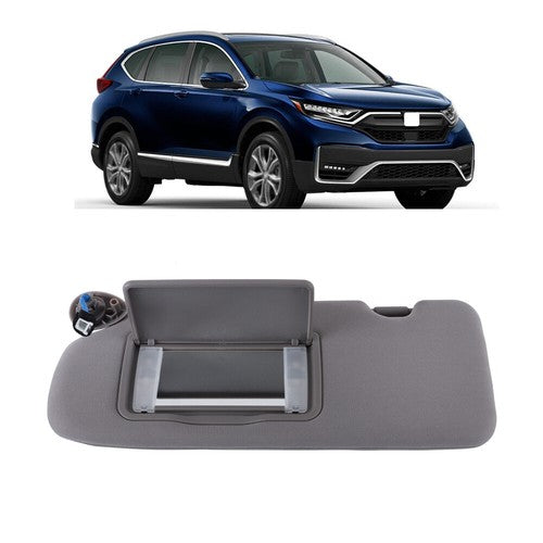 DURAFORCE Gray Plastic Driver Side Sunvisor With Lights And Mirror For 17-22 Honda CR-V