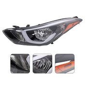 DURAFORCE For 2014 2015 2016 Hyundai Elantra Headlights Assembly Left Right Pair w/ Bulbs