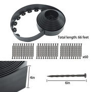 DURAFORCE 60pcs Anchoring Spik L-shaped 60FT Garden Edge Lawn Grass Stone Isolation Strip