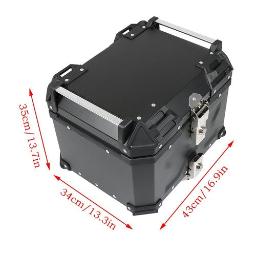 DURAFORCE 45L Black Motorcycle Top Case Tail Box Waterproof Luggage Scooter Trunk Storage