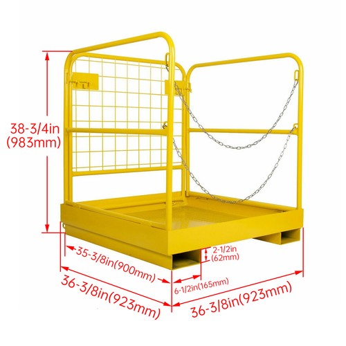 DURAFORCE Forklift Safety Cage Work Platform Basket 36x36 Construction 1200lbs for Aerial